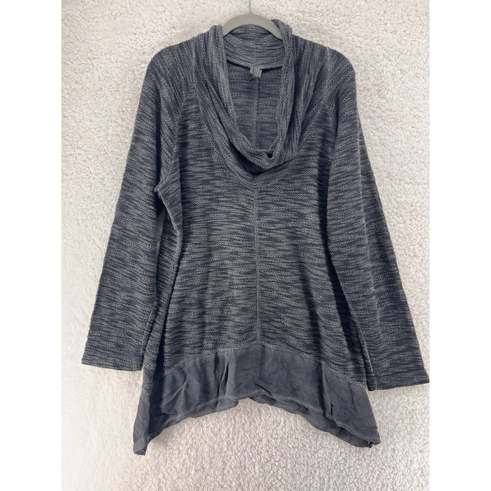 XCVI Bibiana‎ Tunic Top Womens Large Cowl Neck Sweater Soft Stretch Lagenlook